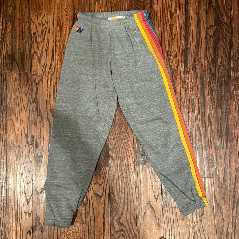 Aviator Nation 5 Stripe Sweatpants Heather Grey